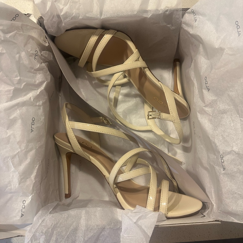 Aldo Cream Strappy Heels